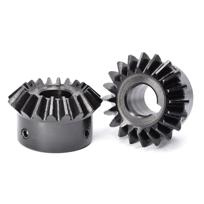 PGFUN 2 Pcs 2M 20 Teeth 8-18mm Shaft Hole Tapered Bevel Gear 1: 1#45 Steel 2 Module 90 Degree Steering Gear with M5 Fixing Hole(17mm) - Image 1